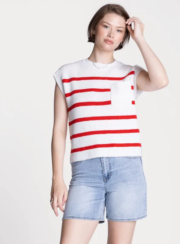 Vienne Top - Red/White