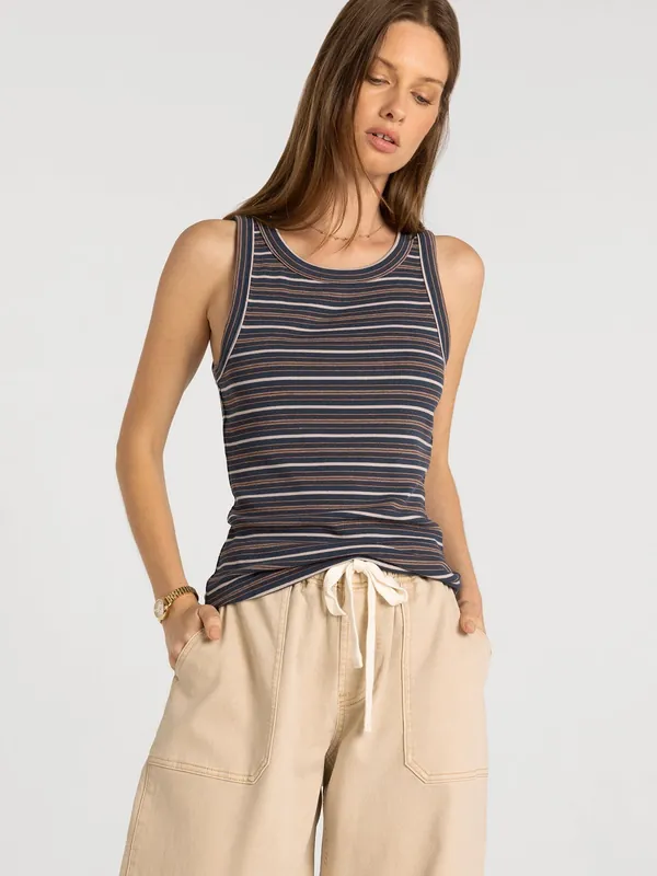 Edlin Tank - Navy Multi Stripe