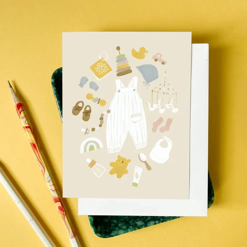Bébé Things – Gender Neutral Welcome Baby Card - Karen Schipper
