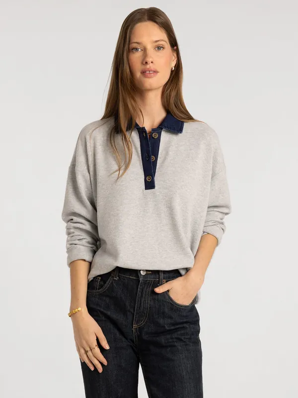 Crest Pullover - Med Grey Heather