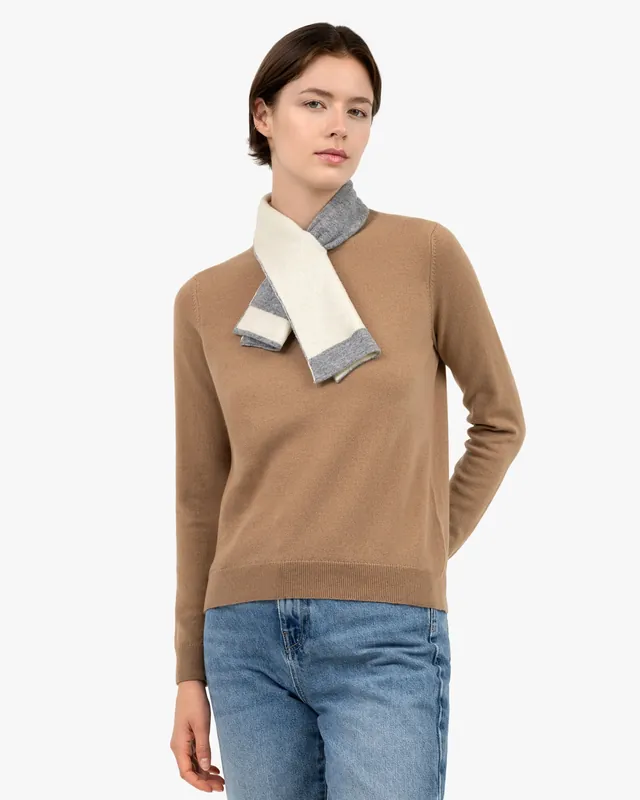 Two-Tone Neck Scarf - Medium Grey