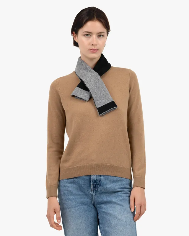 Two-Tone Neck Scarf - Black