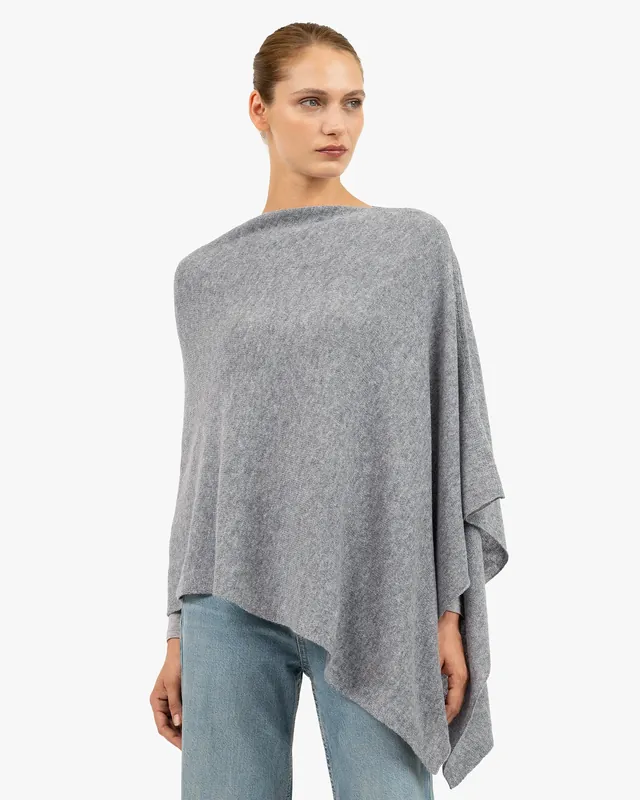 Essential Poncho - Medium Grey