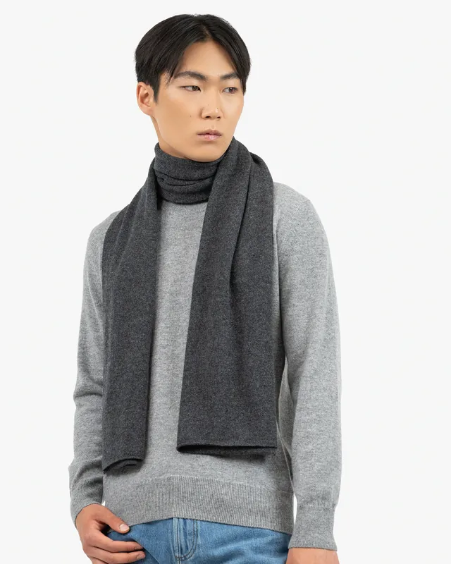 Men's Essential Maxi Scarf - Charcoal