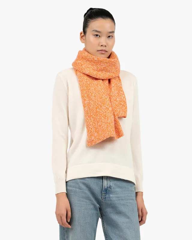 Women's Mouliné Maxi Scarf - Orange