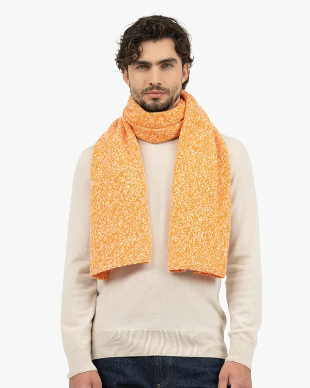 Men's Mouliné Maxi Scarf - Orange
