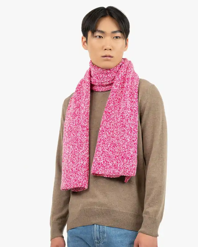 Men's Mouliné Maxi Scarf - Fuchsia