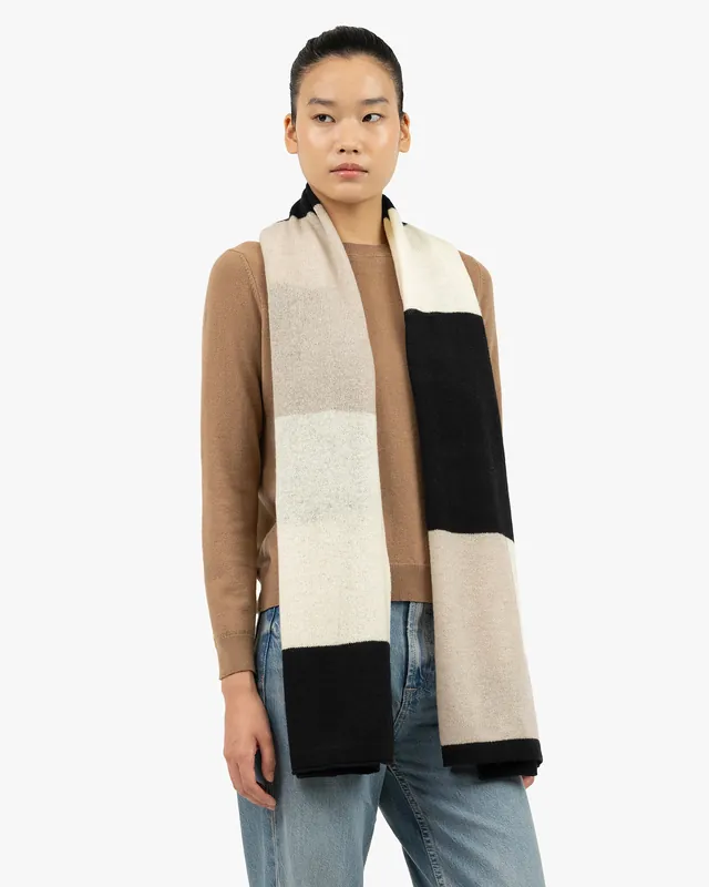 Mondrian Maxi Scarf - Beige