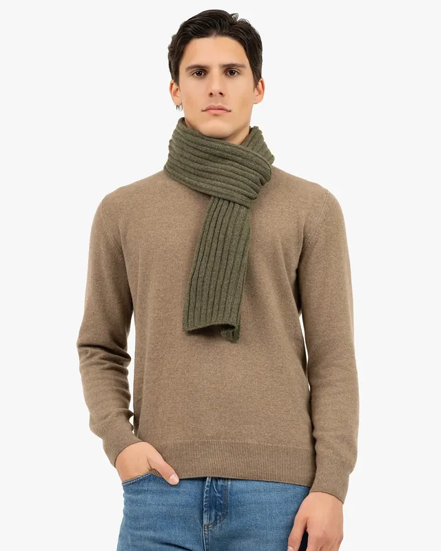 Men's Ribbed Scarf - Green