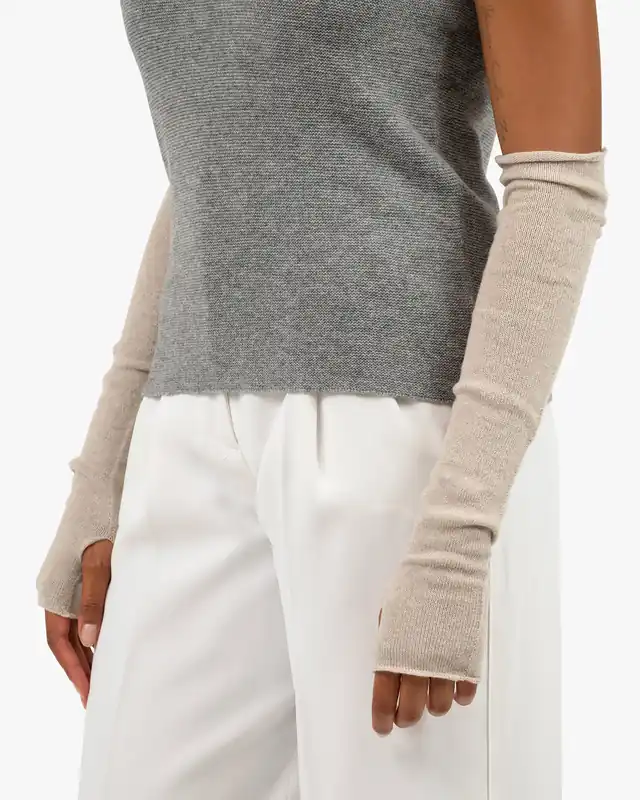 Fingerless Gloves - Beige