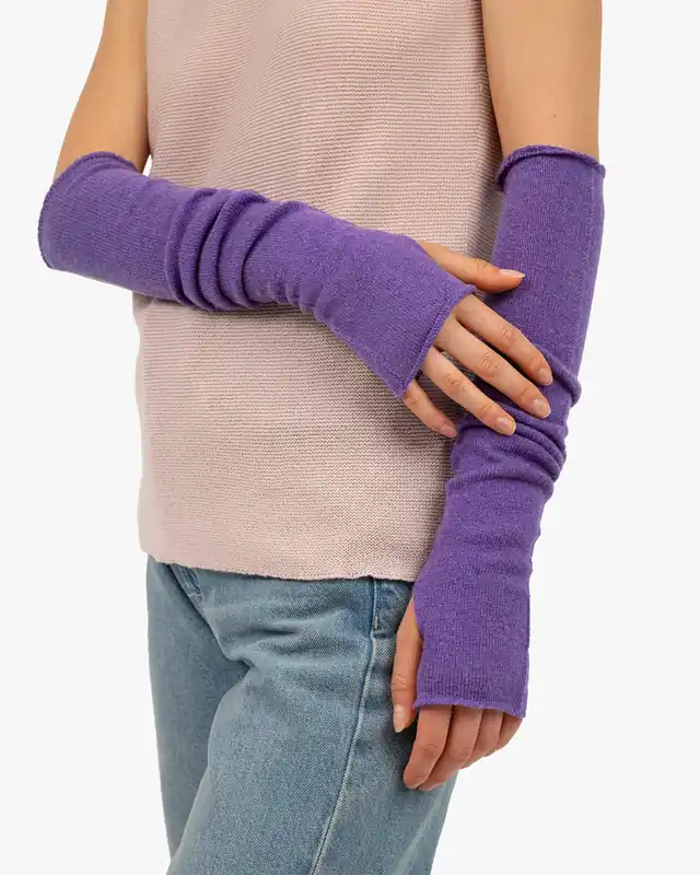 Fingerless Gloves - Purple