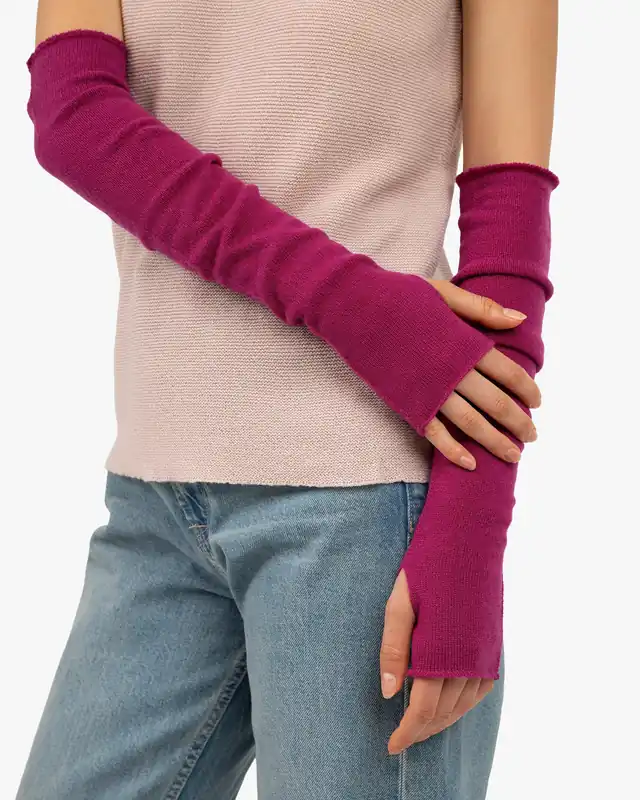 Fingerless Gloves - Magenta
