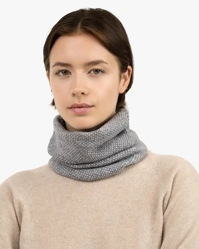 Two-Tone Neck Warmer - Medium Grey
