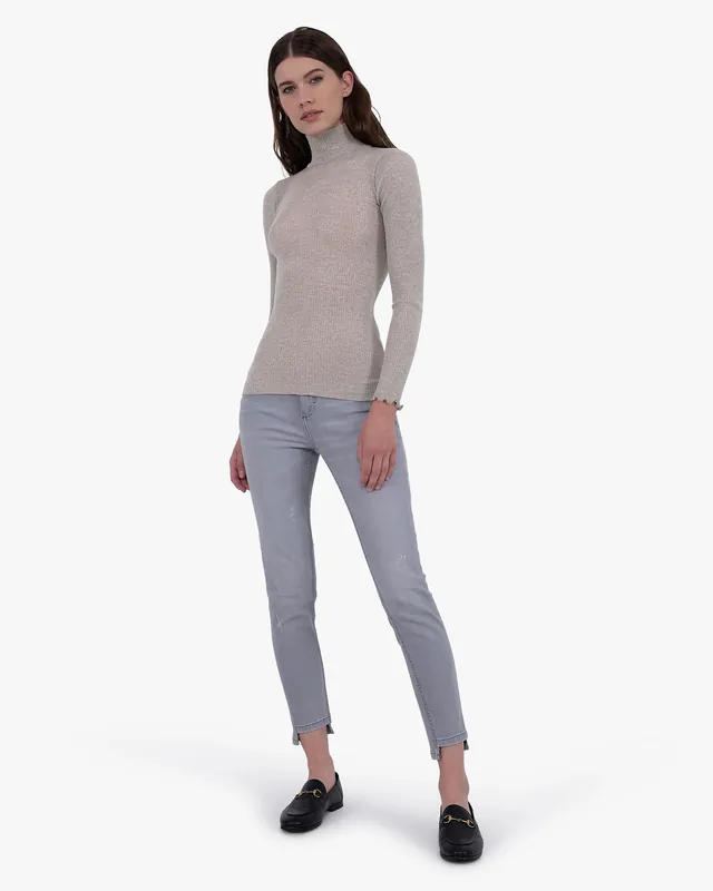 Pleated Turtleneck - Walnut