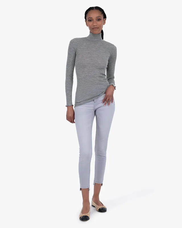 Pleated Turtleneck - Grey