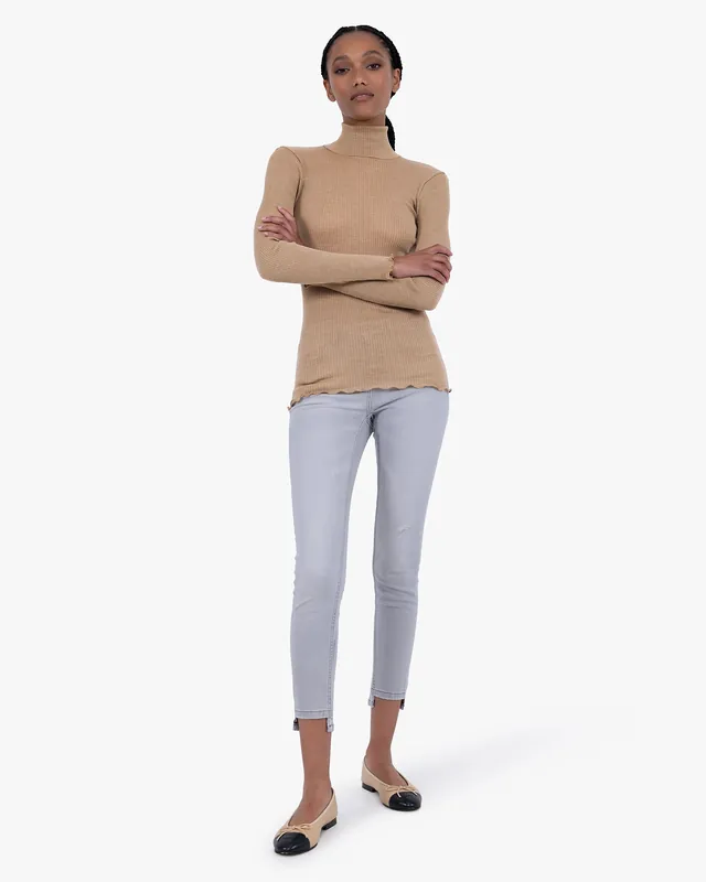 Pleated Turtleneck - Camel