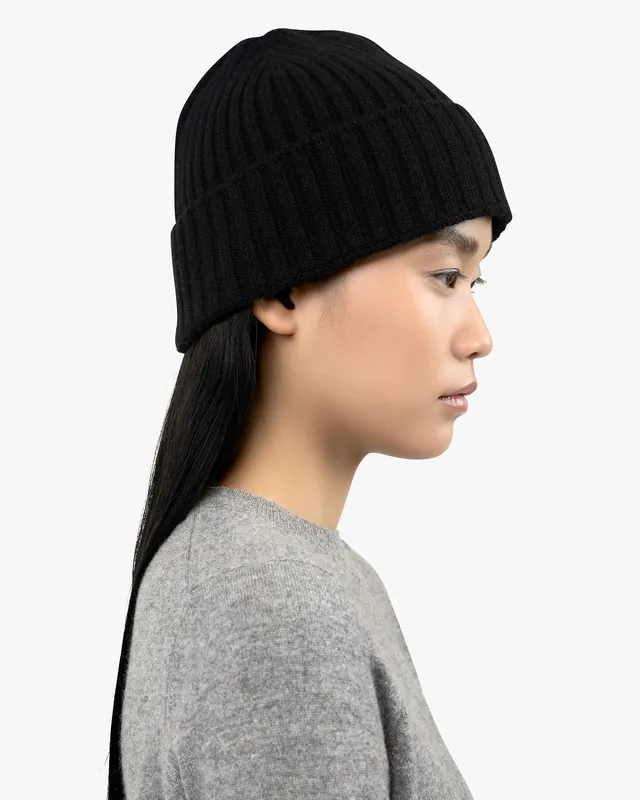 Women's Ribbed Hat - Black