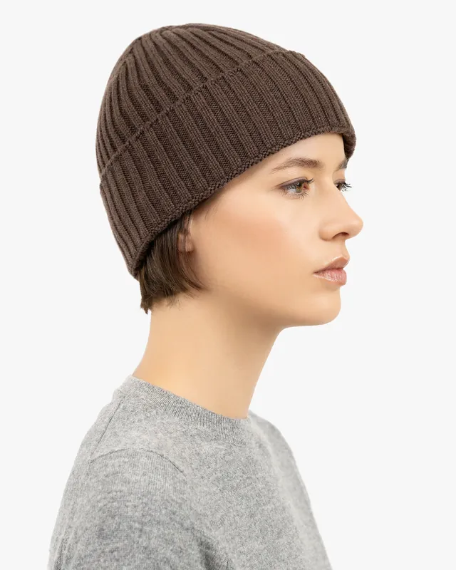 Women's Ribbed Hat - Brown