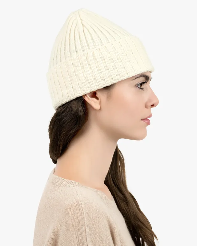Women's Ribbed Hat - White