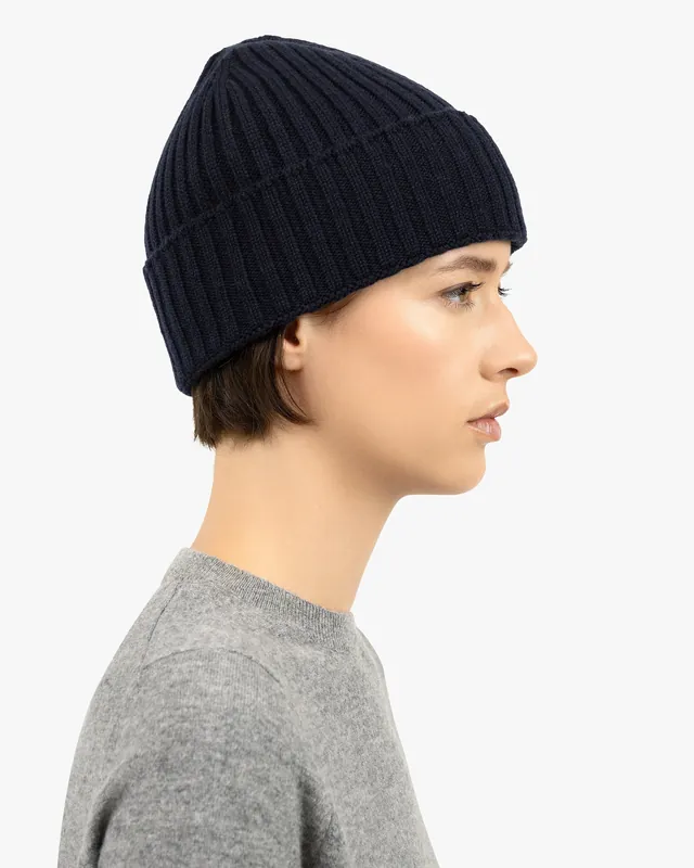 Women's Ribbed Hat - Night Blue