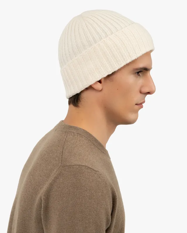 Men's Ribbed Hat - White