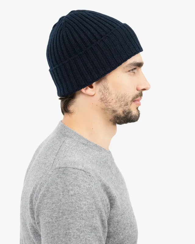 Men's Ribbed Hat - Night Blue