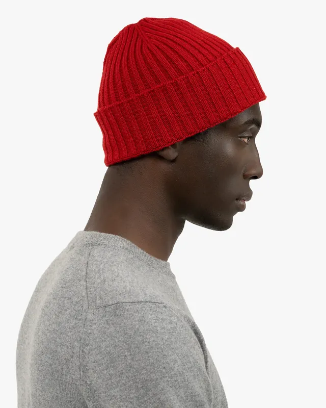 Men's Ribbed Hat - Red