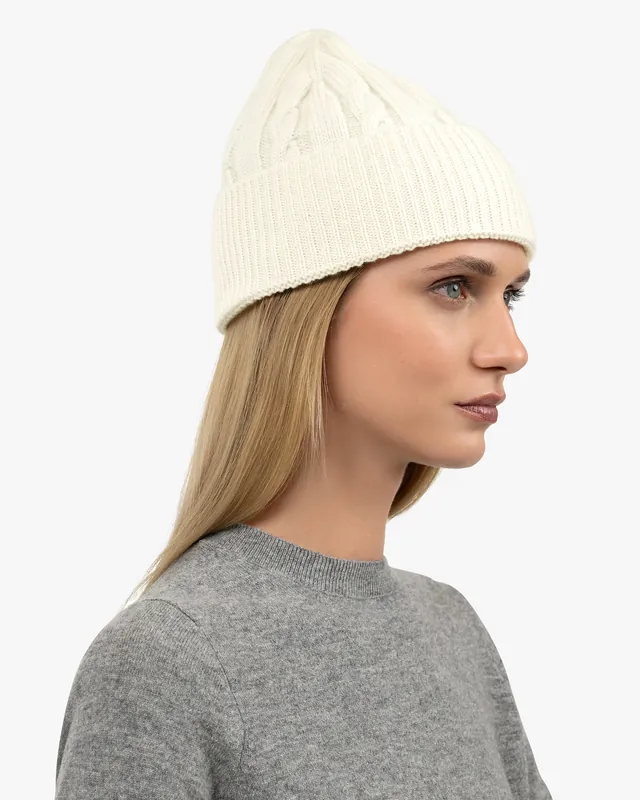 Women's Cable Knit Hat - White