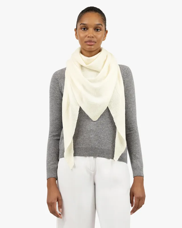 Maxi Triangle Scarf - White