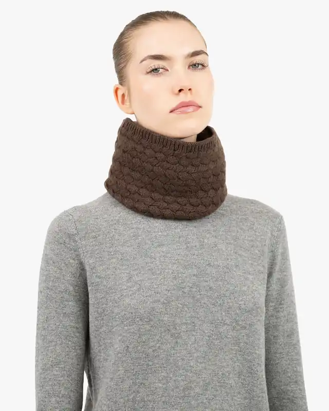 Basket Weave Scarf - Brown