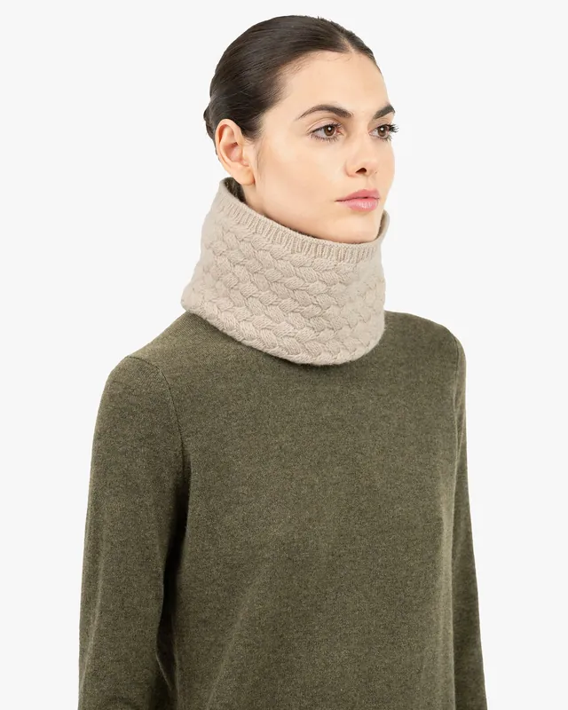 Basket Weave Scarf - Beige