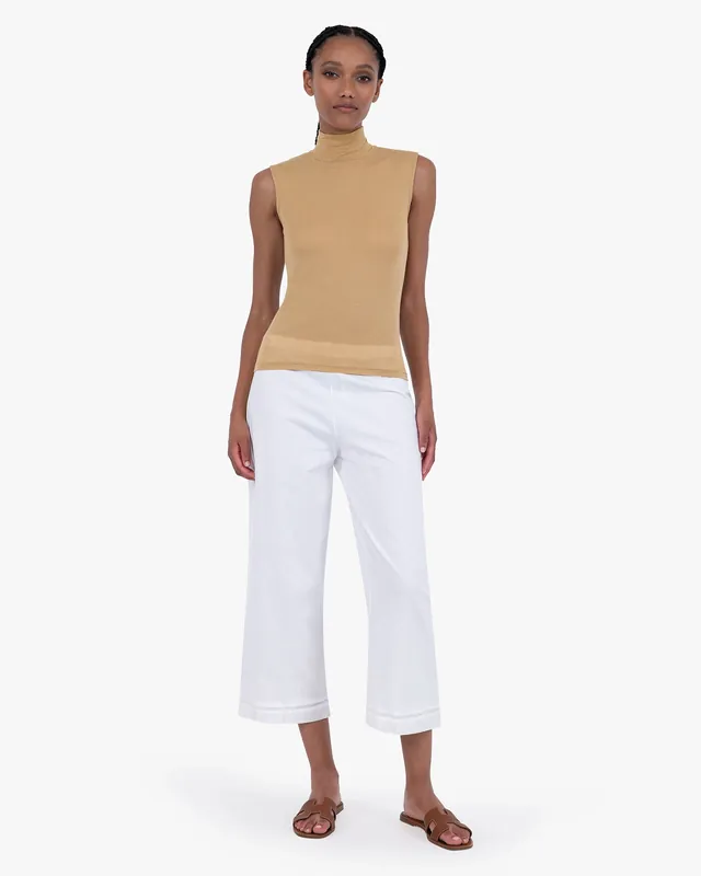 Ultralight Mock Neck Tank Top - Camel