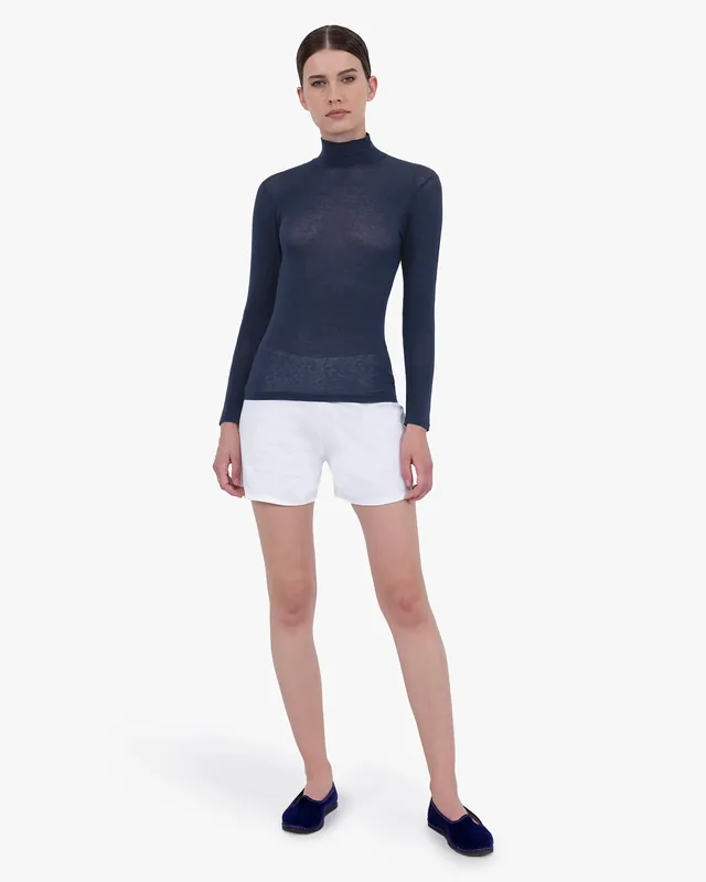 Ultralight Mock Neck Top - Blue