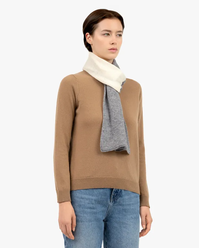 Women's Two-Tone Scarf - Medium Grey