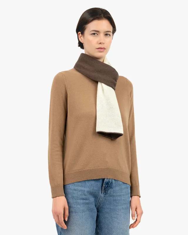 Women's Two-Tone Scarf - Brown