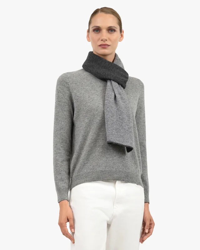 Women's Two-Tone Scarf - Charcoal