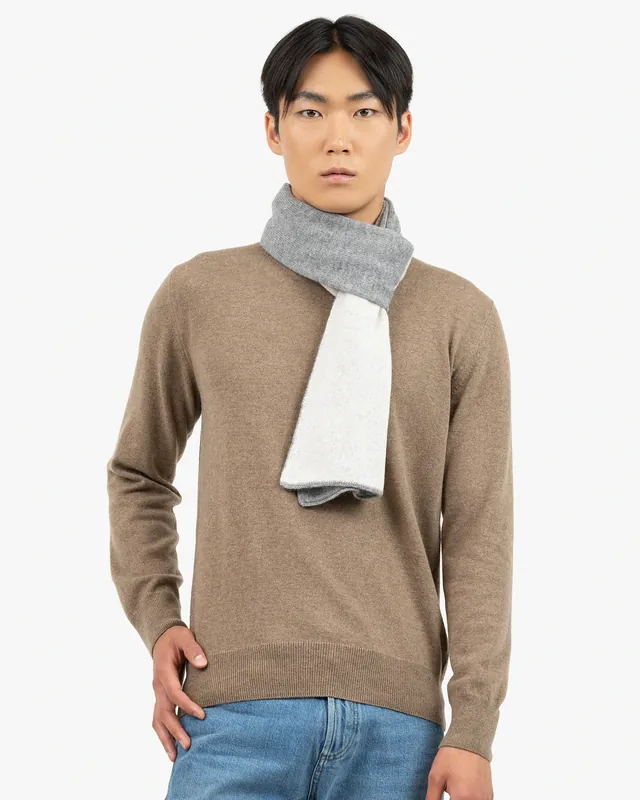 Men's Two-Tone Scarf - Medium Grey