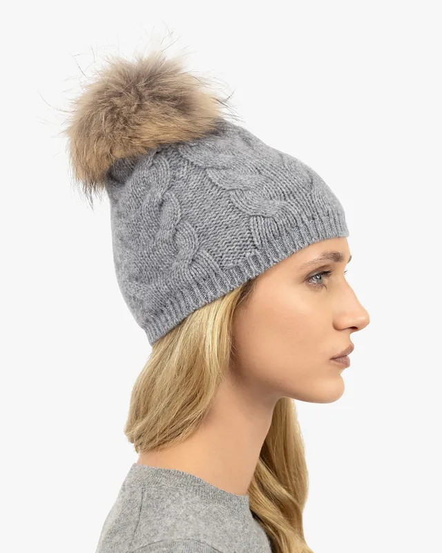 Pom-Pom Hat - Medium Grey