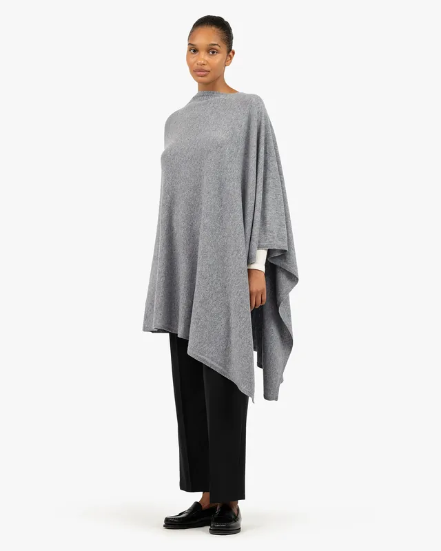 Mayfair Poncho - Medium Grey