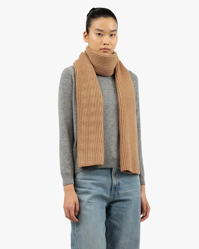 Maxi Ribbed Scarf - Camel
