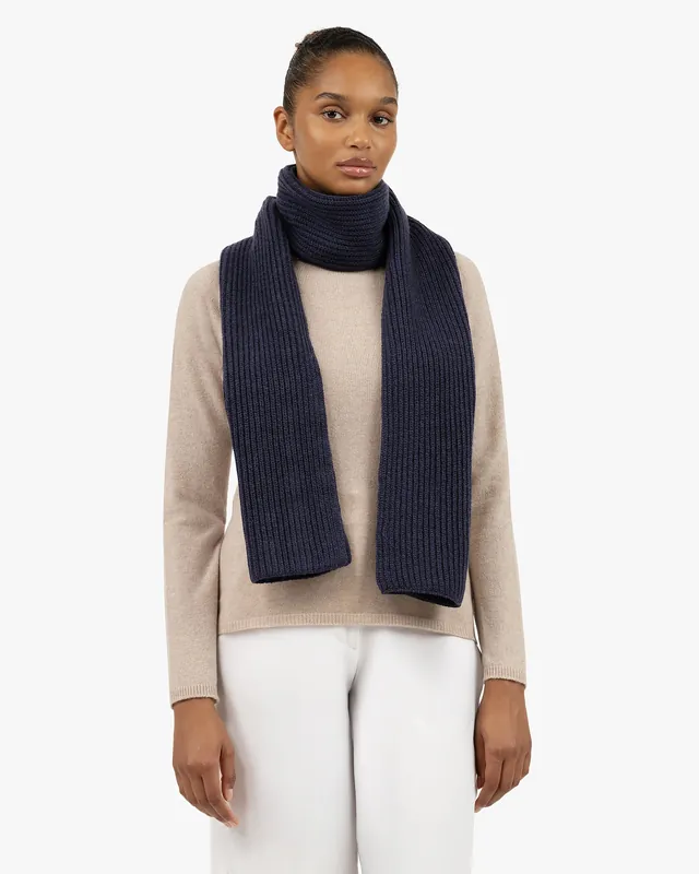 Maxi Ribbed Scarf - Blue