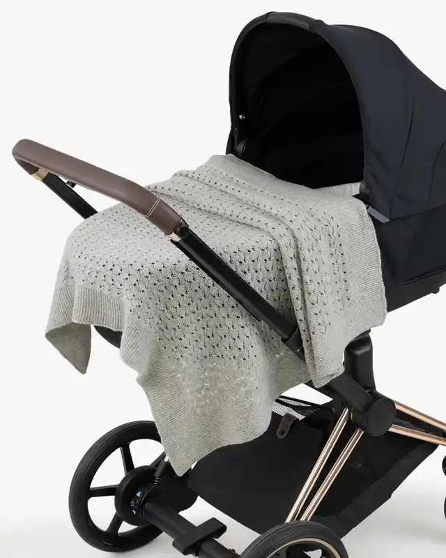 Openwork Baby Blanket - Light Grey