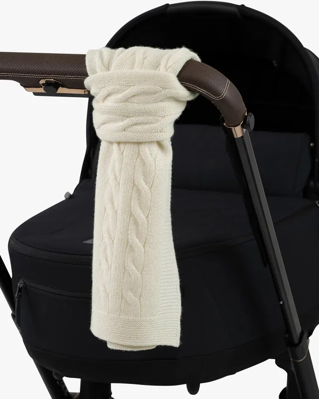 Cable Knit Baby Scarf - White