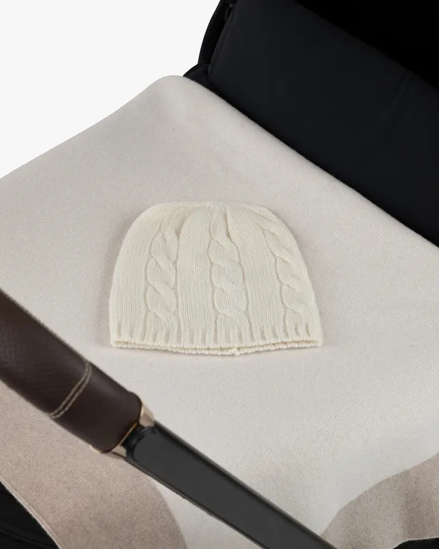 Cable Knit Baby Hat - White
