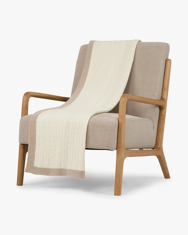 Sunday Cable Knit Throw - White