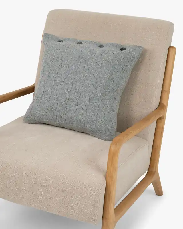 Cable Knit Pillow - Medium Grey