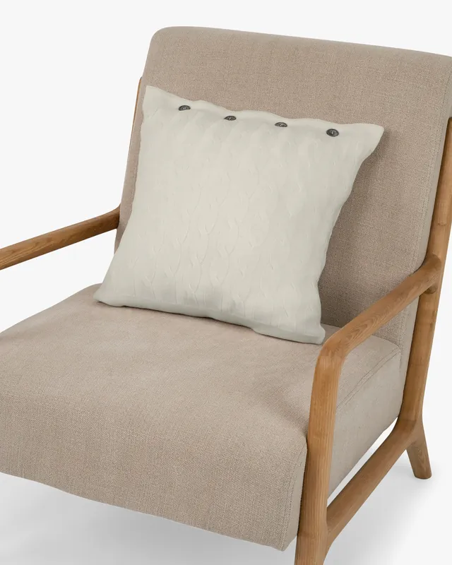Cable Knit Pillow - White