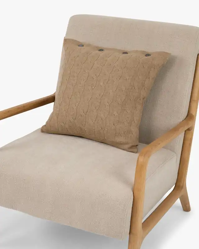 Cable Knit Pillow - Taupe
