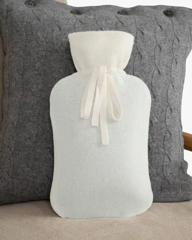 Hot Water Bottle Cover - White