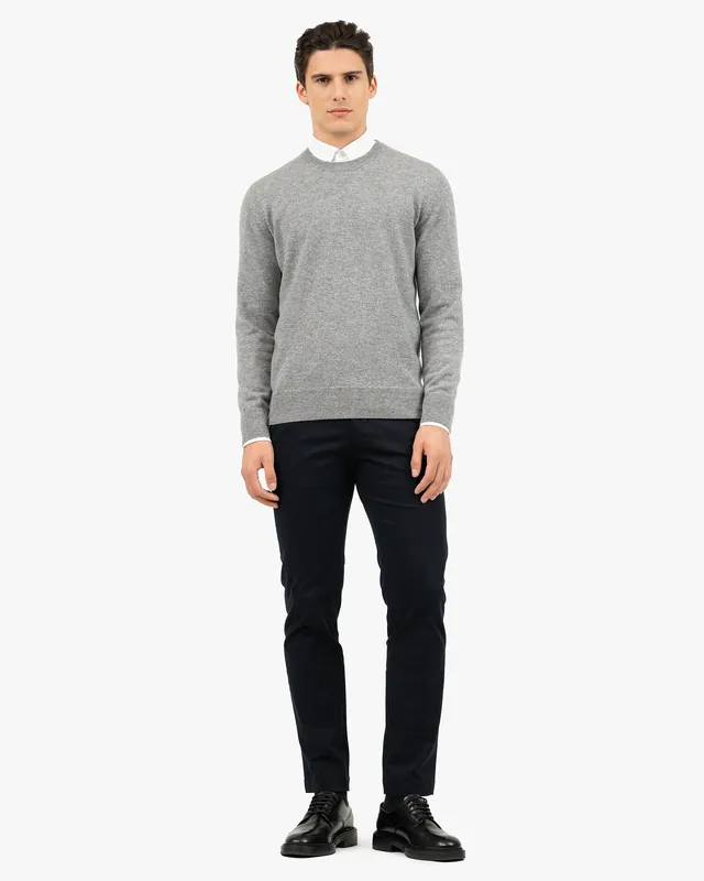 Men's Classic Crew Neck Sweater - Medium Grey